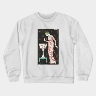 Costumes Parisiens Grande Fashion Illustration by George Barbier Crewneck Sweatshirt